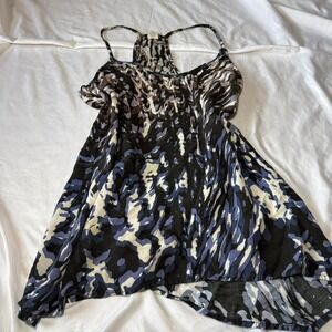 Y2K Lily White Sheer Racerback Tank‎ Top Large Grunge Fairycore